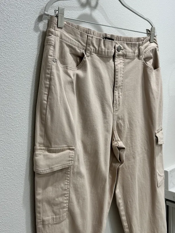 d. jeans Beige Cargo Joggers with Elastic Cuffs - Image 3