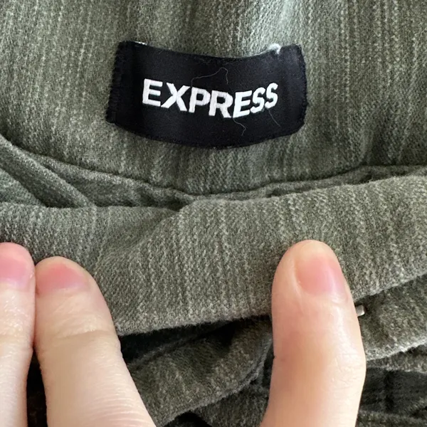 Express Vintage Ankle Extreme High Rise Pants, Army Green, Size 12R - Image 8