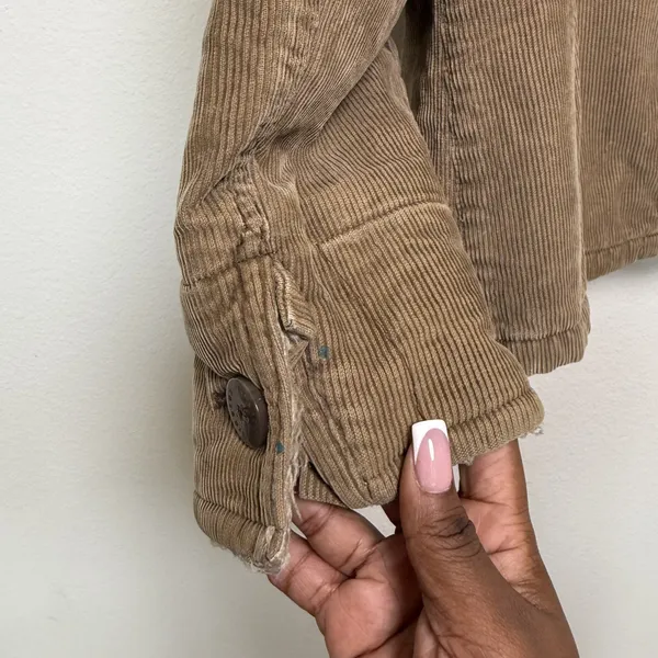 VTG 90s y2k Braetan Women Sherpa Lined Corduroy Jacket‎ Large Brown Western Boho - Image 12