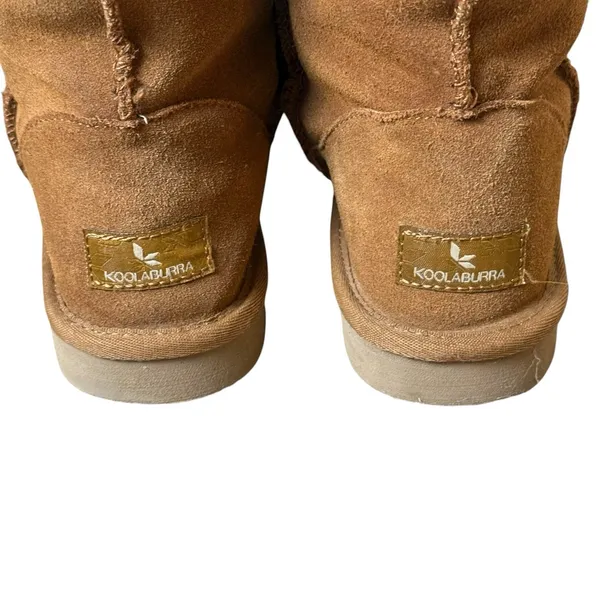 KOOLABURRA BY UGG Tan Leather Short Faux Fur Lined‎ Boots Size 6 Casual Neutral - Image 2