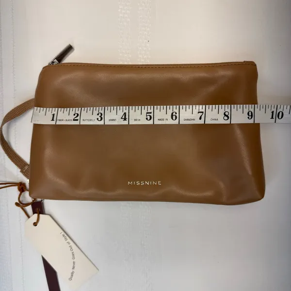 Missnine Faux Leather Cosmetic Bag Brown Zipper Pouch Travel Makeup Case NEW - Image 9