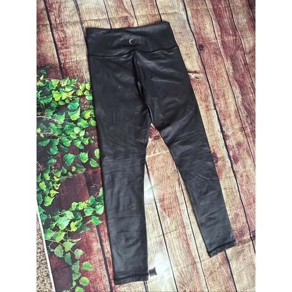 Zyia Active Shiney Black Leggings Size 4 - Image 6