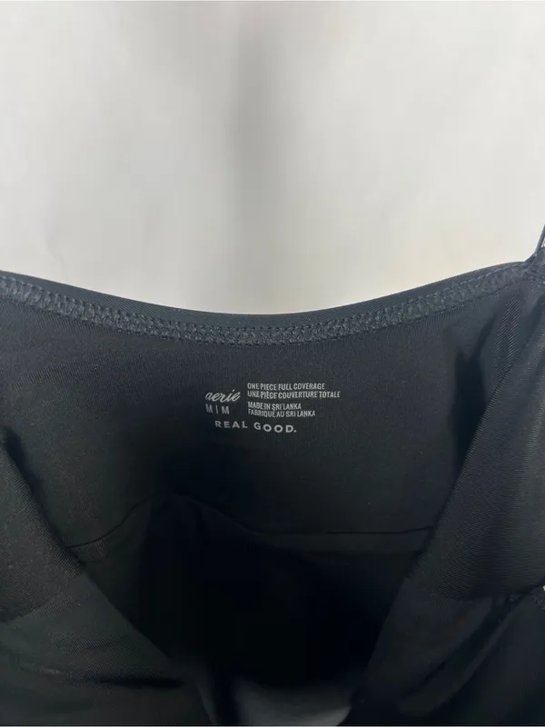 Aerie Twist Cutout One Piece Swimsuit Black Size M NWT - Image 4