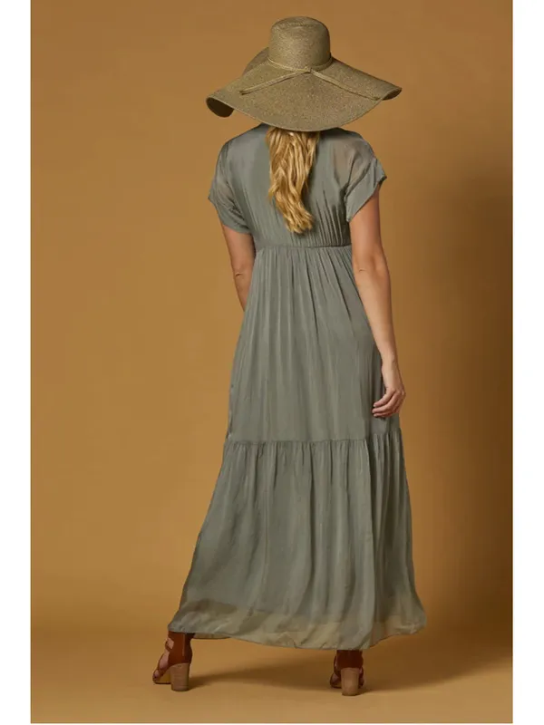 Scandal Italy Silk Aruba Dress Women’s One Size Sage - Image 7