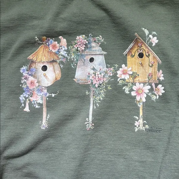Vintage Made in‎ USA 100% Cotton Oversized Birdhouse Sweatshirt - Image 2