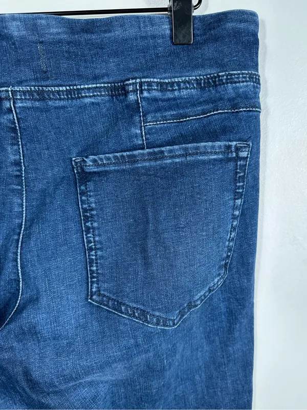Free People We The Free Double Dutch Pull-On Slit Skinny Jeans Denim Size Medium‎ - Image 8