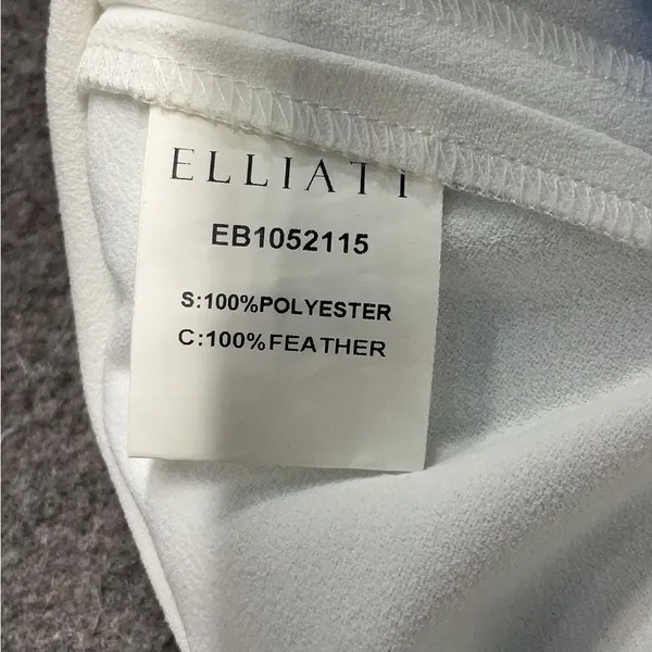 Elliatt | Harley‎ Dress In Ivory With Feathers Size XS - Image 16