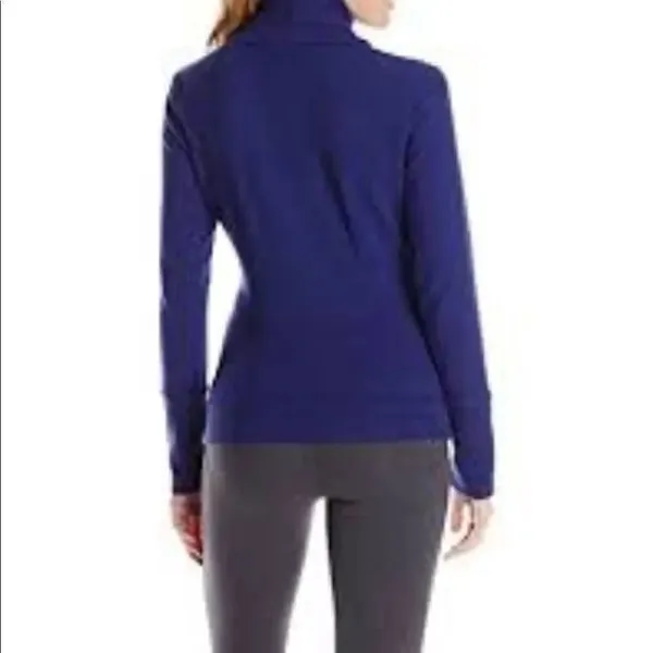 ✨Lucy Asymmetrical Zip Button Closure Yoga Jacket✨ Blue Size XS - Image 2