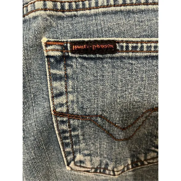 ‎Harley Davidson Straight Leg Jeans Blue Size 10P - Image 6