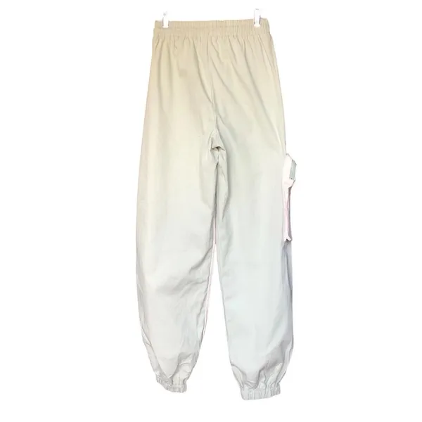 Hot & Delicious Colorblock Cargo Jogger Pants Mint Green Cream Multi Pocket SM - Image 5