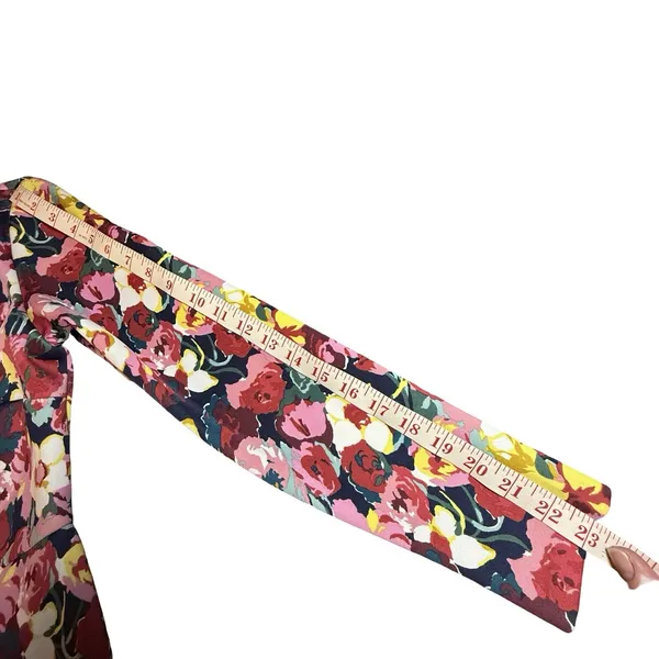 Betsey Johnson Dark Lines Floral Women's Dress‎ 8 Roses Navy Pink Valentine Goth - Image 3