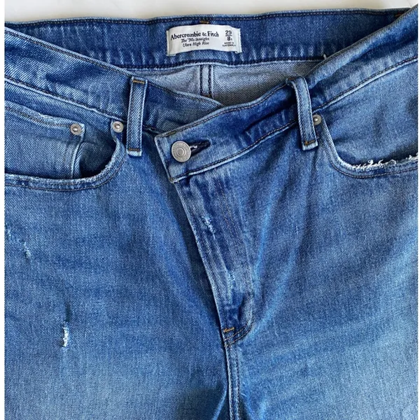 Abercrombie & Fitch 90s Straight Ultra High Rise Crossover Jeans Blue‎ 29 8R - Image 5