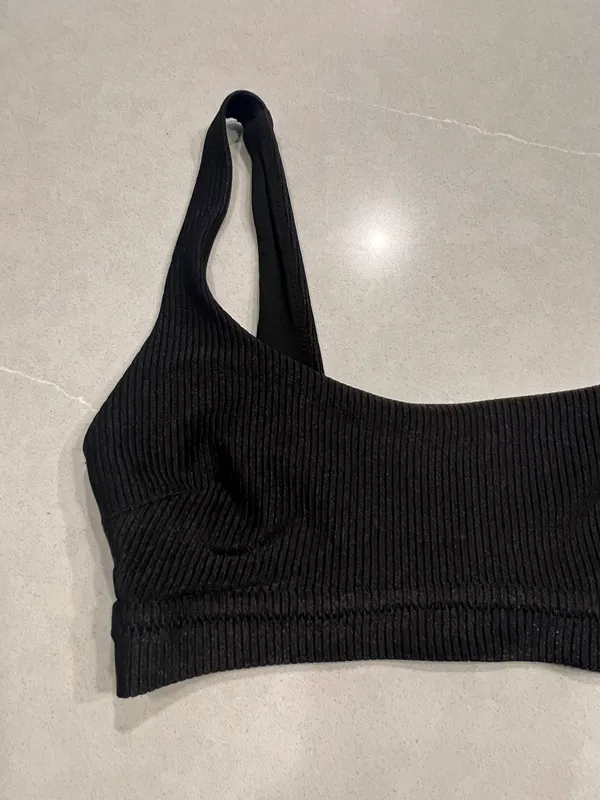 Aerie Black Ribbed Swimsuit Top - Image 2