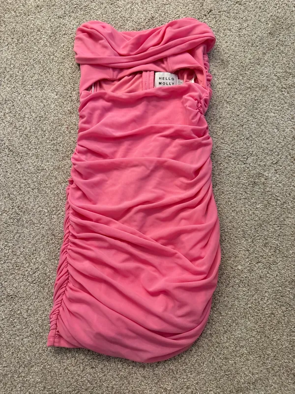 Pink Hello Molly Strapless Cut-out Mini Deess - Image 3