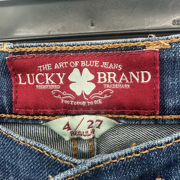 Lucky Brand Size 4 Jeans Blue‎ Dark Wash Sofia Straight Leg Fitted Mid Rise - Image 4