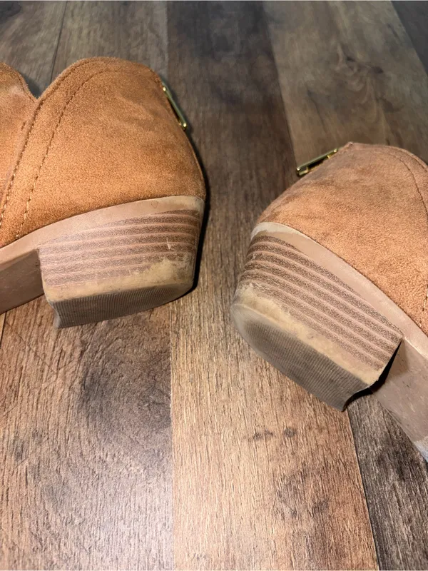Soda Women's Suede Ankle Bootie in Tan - Image 5