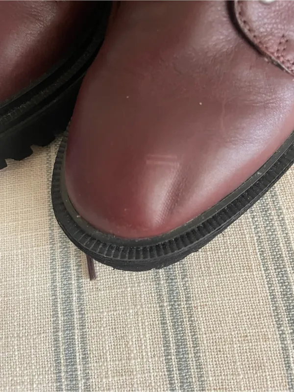 Madewell Rayna Leather Lace-Up Boots in Dark Cabernet Size US 6.5 - Image 3