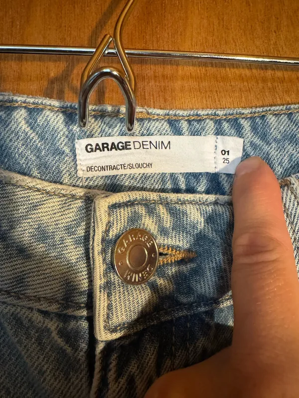 Garage Denim Slouchy Cargo Jeans Size 1/25 Light Wash Baggy Distressed Y2K - Image 4