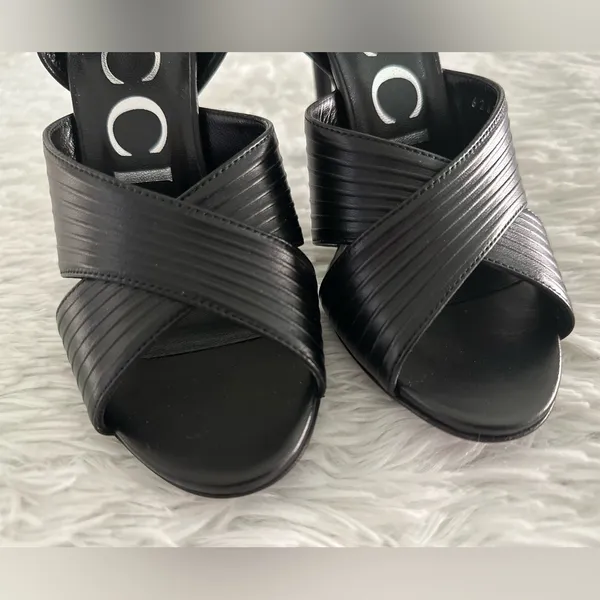 Authentic GUCCI Black‎ Leather Betsey Ankle Strap Heels Shoes Sz 36 - Image 3