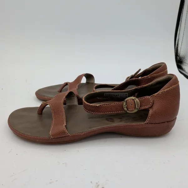 KEEN City of Palms Posted Sandals Brown Leather Flat Thong Womens‎ 7.5 1012390 - Image 2