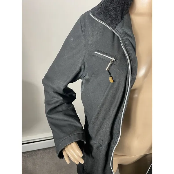 Weatherproof Jacket Black Removable Hood Zip Front Womens Midi Coat M‎ B-R - Image 3