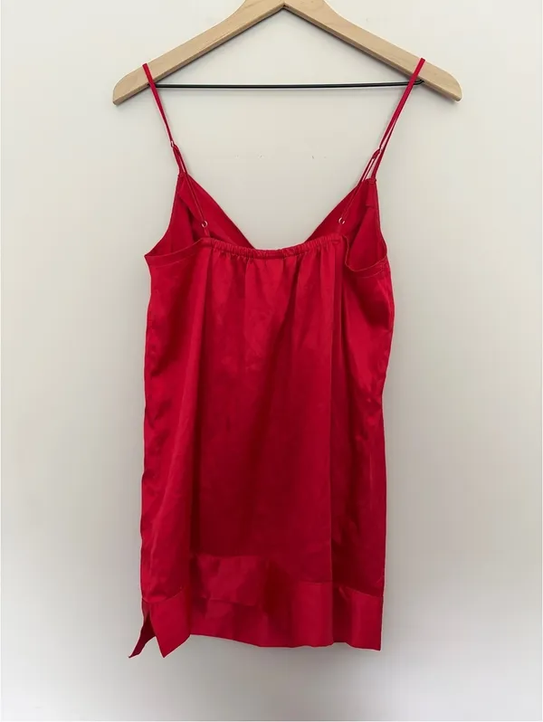 Victoria's Secret Y2K Vintage Red Mini Slip Dress Medium - Image 4