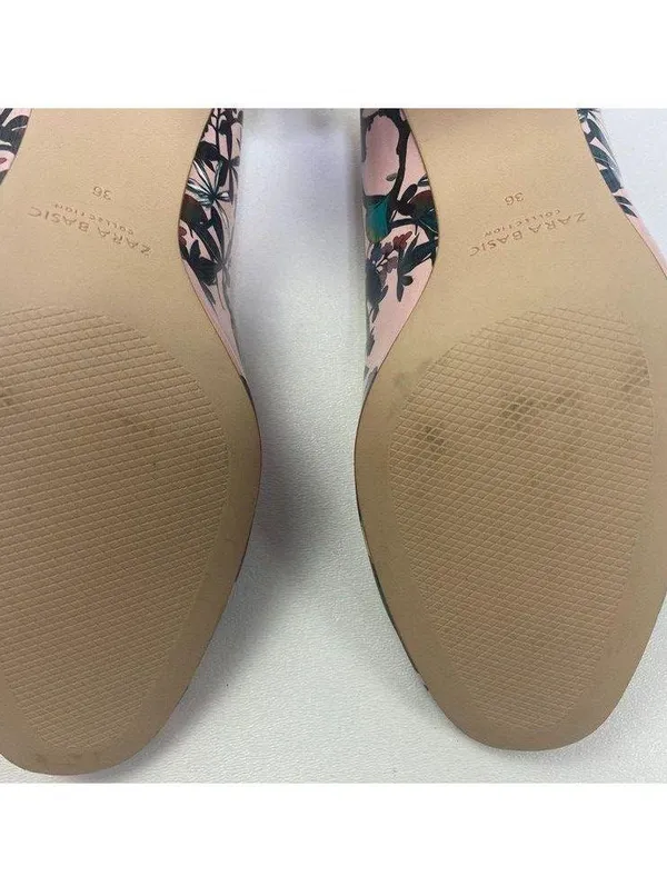 Zara Basic Tropical Animal Floral Pink Block Heel EU Size 36 (us size 6) NEW - Image 10
