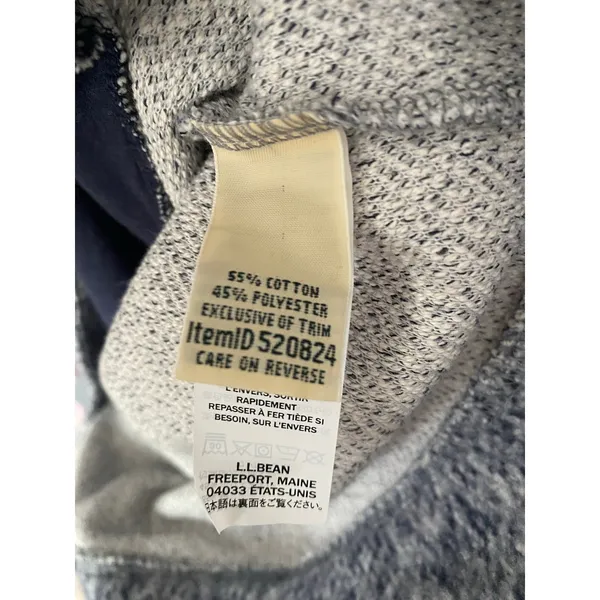 NWT L.L. Bean Women's Shawl Collar Marled Knit Pullover Sweater XS Blue White - Image 6