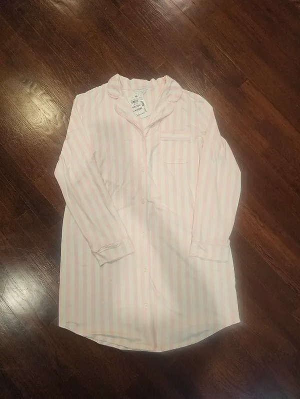 Charter Club Pink Striped Button-Down Nightshirt - Image 4