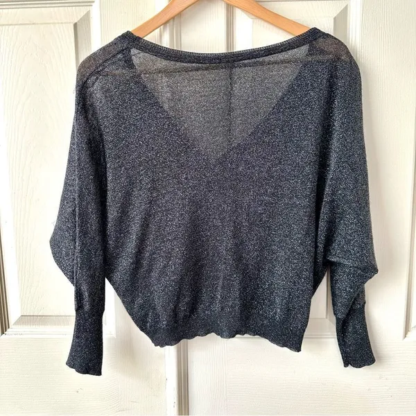 Free People black glitter button cardigan - Image 3
