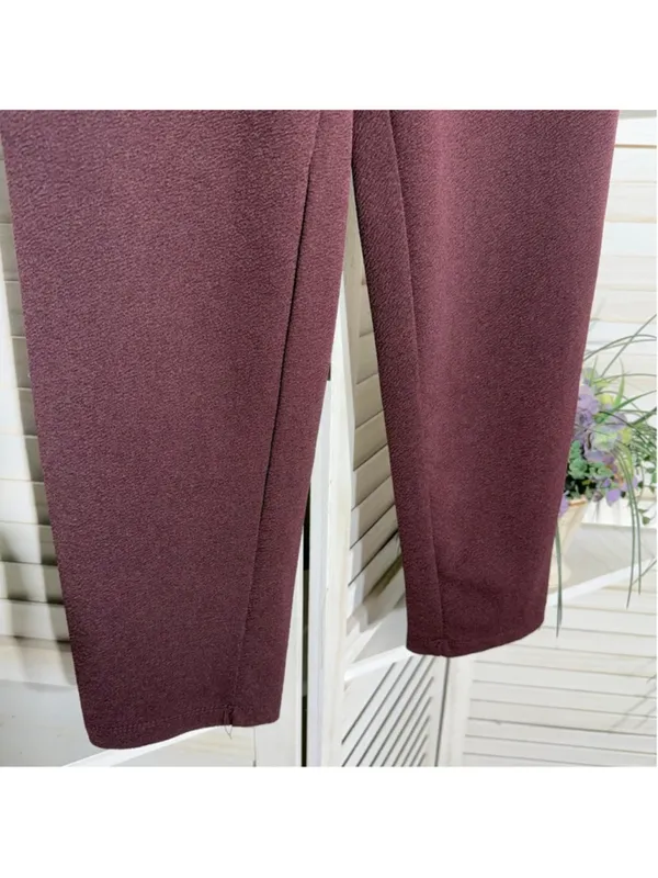 Hot Kiss vintage pants high rise wide leg burgundy mod 90s grunge preppy academy - Image 5