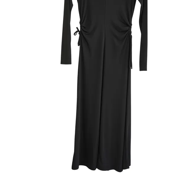 Mango MNG Black Long Sleeve Ruched Side Midi Dress‎ Womens Size XS NEW Chic Goth - Image 3