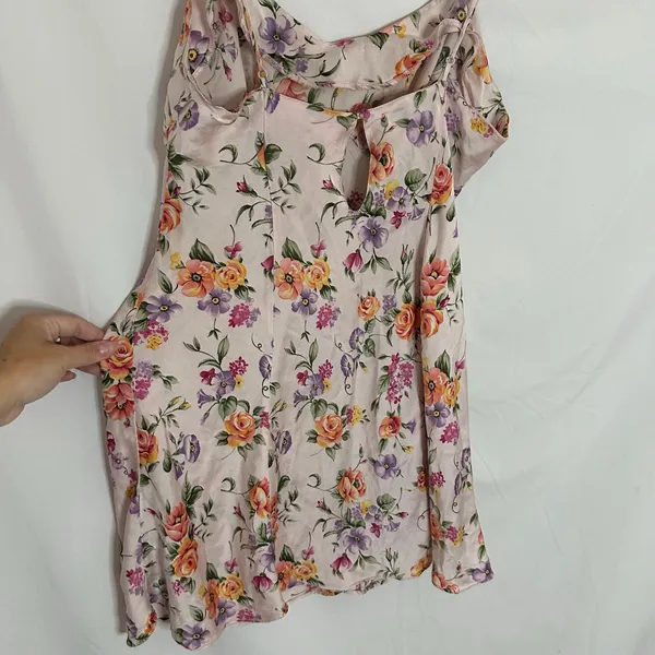 Victoria's Secret 90s Floral Silk Chemise Slip Mini Dress Size Small - Image 9