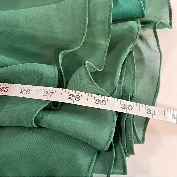 Modern Maids Emerald Green Strapless Ruched Chiffon Dress Small Brooch 4 - Image 10