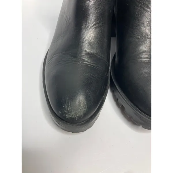 Karl Lagerfeld Pola Chelsea Boots Womens 8M Black Good Pearl Studded Lug Sole - Image 3