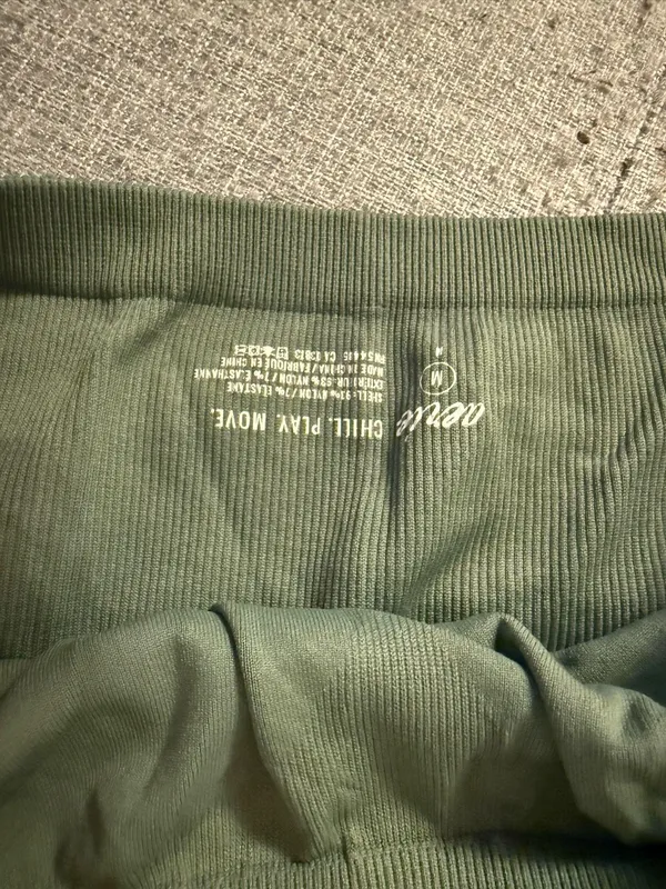 Aerie Green Ribbed Long Lined Bralette - Image 3