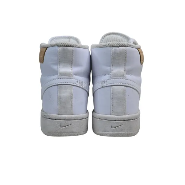 Nike Womens 6.5 Court Royale Mid Triple White Leather Upper Sneaker - Image 5