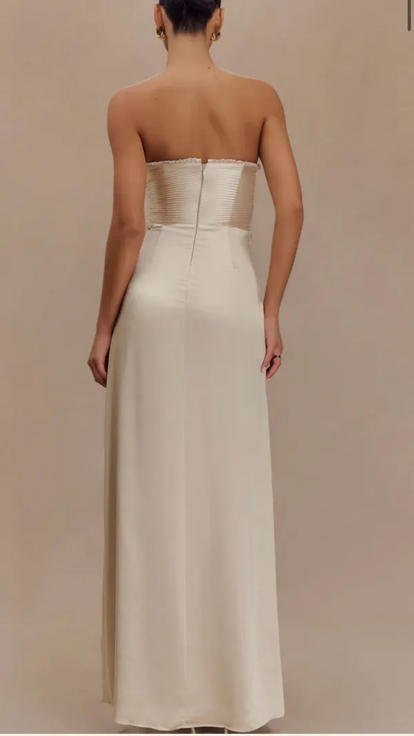 Meshki Strapless prom champagne dress - Image 4