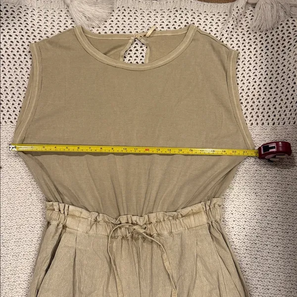 Free People Womens Sand Jam Casual Tan Jumpsuit rubber Medium - Image 6