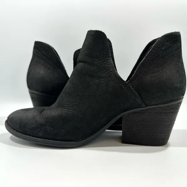 Steve Madden Adelphie Black Distressed Nubuck Leather Booties 8.5 M Boho Grunge - Image 5