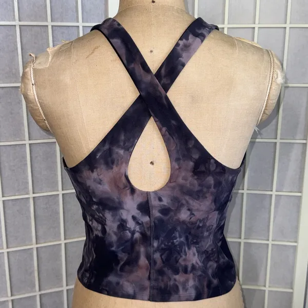 Lululemon Athletic Gym Key Balance Tank Diamond Dye Grey Pink Bra Crop Top Sz 8 - Image 2