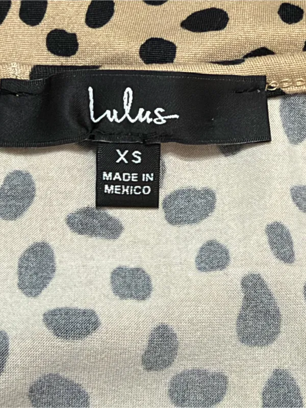 Lulus Women’s Oh Darling Black and Tan Dot Print Puff Sleeve Top Size XS - Image 5