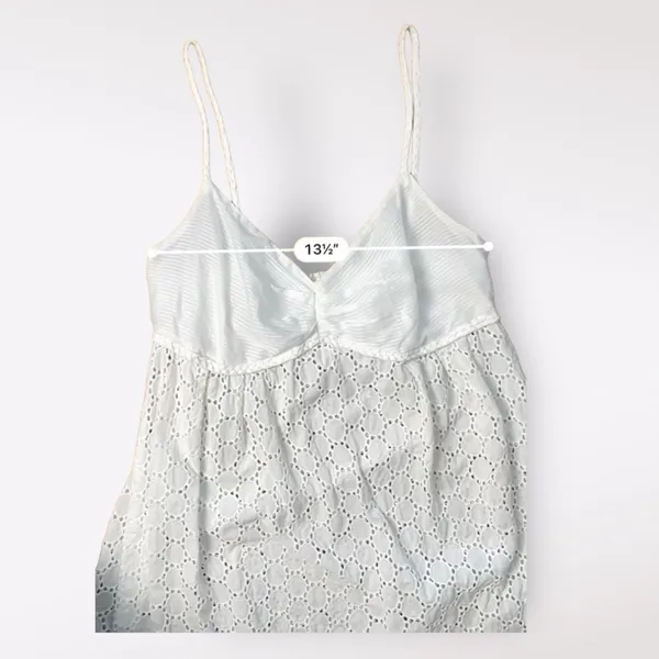 American Vintage White Eyelet Lace Sweetheart Neck Tank Top‎ Size S - Image 6
