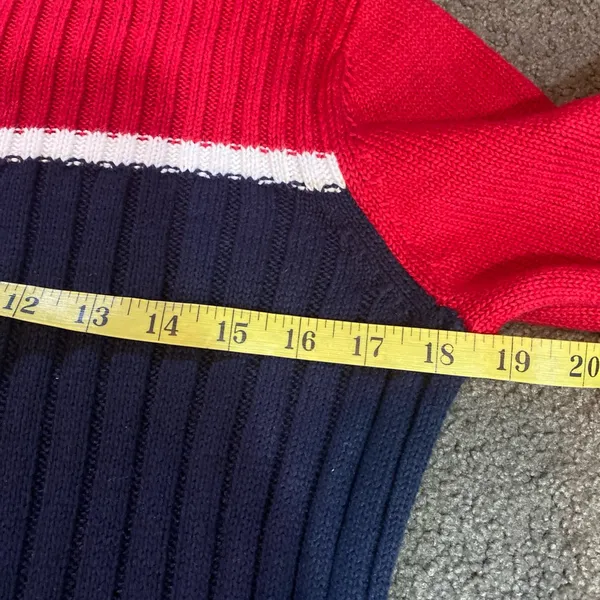 Vintage Knit Pullover Sweater Anchor Nautical Mock Neck Fisherman Embroidered M - Image 7