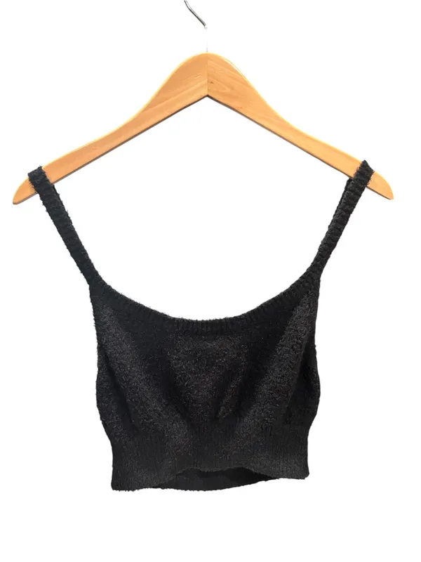 Reformation Black Teddy Crop Sweater Bralette | Size Large | 100% Organic Cotton - Image 4
