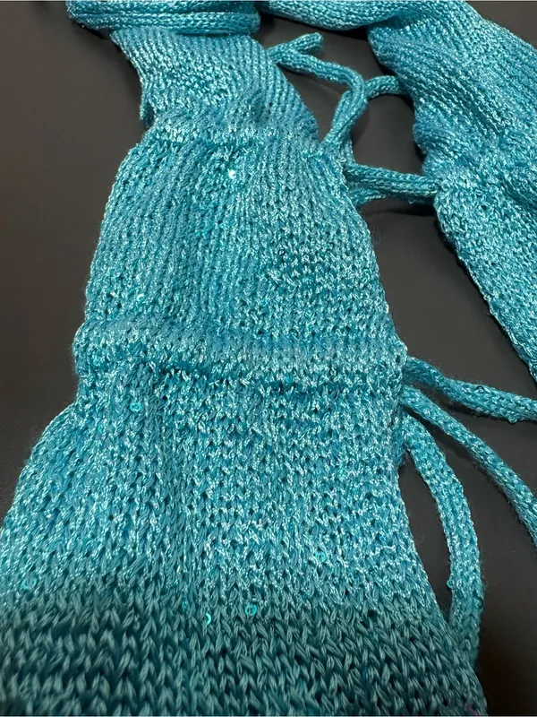 EDIKTED Sequin Split Front Knit Halter Top - Image 5