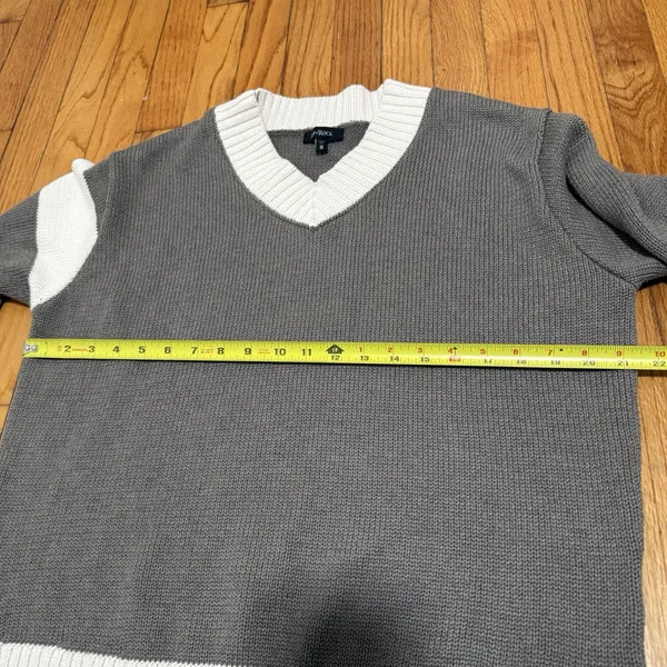 Alp N Rock Otto V-Neck Color Block Taupe Cream Cotton Blend Sweater Size Small‎ - Image 8