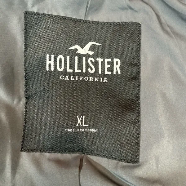 Hollister XL Navy Houndstooth‎ Plaid Open Front Sweater Blazer Jacket Academia - Image 8