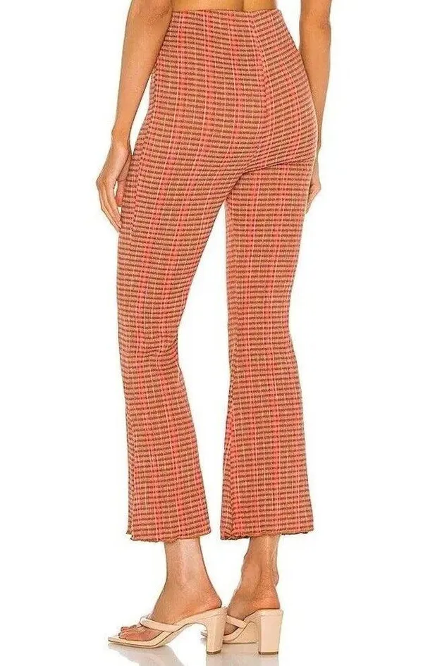 Sz S Small Free People Fine Line Slim Pant in Rust Combo Boho - Image 3