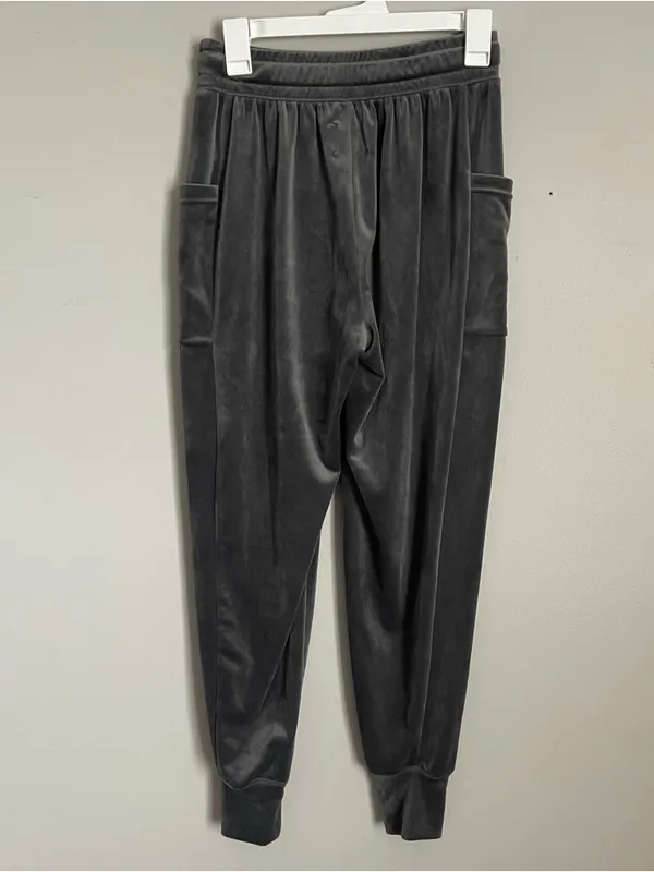 OFFLINE X AERIE | Charcoal Gray Velour Jogger Pants Sz XS - Image 6